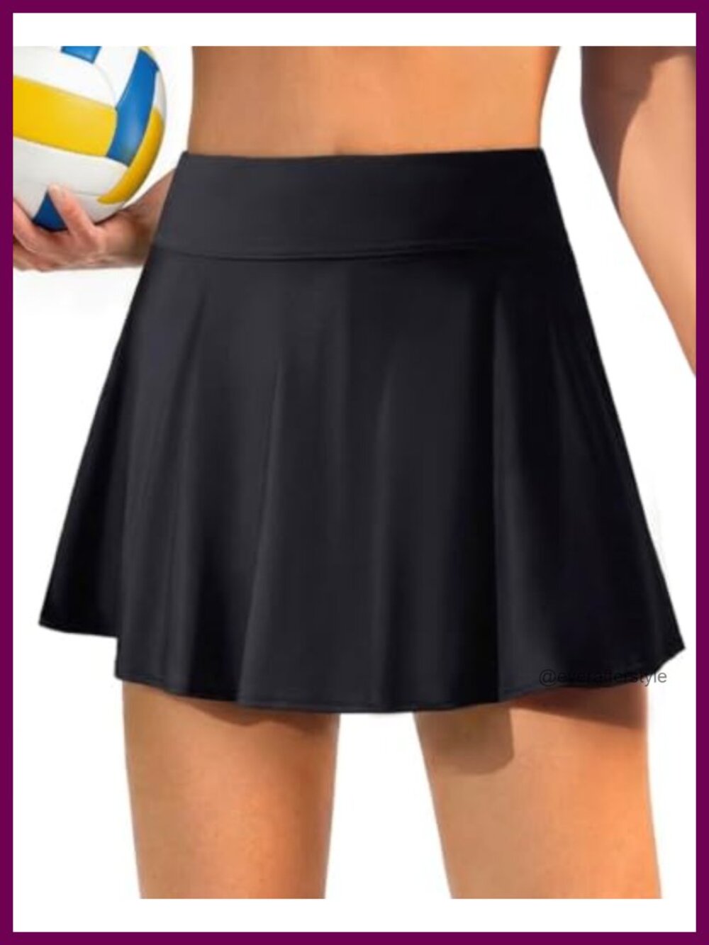 High Waisted Swim Skirt Tummy Control Swim Bottom Built-in Brief